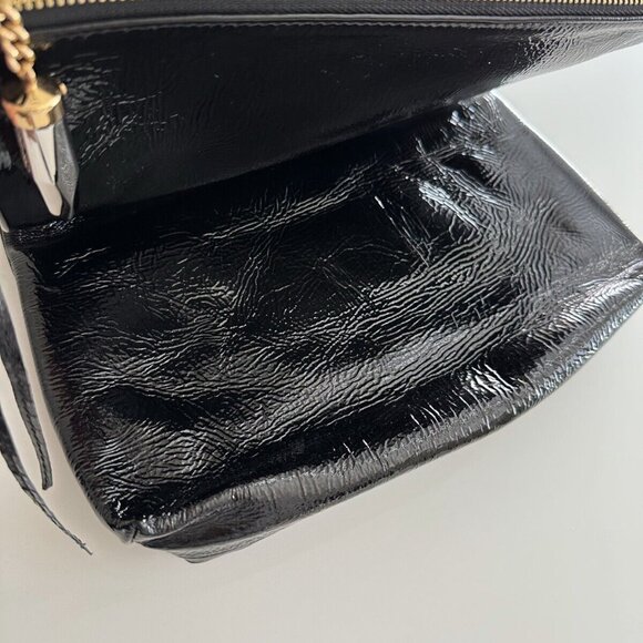 JIMMY CHOO Clutch Bag Black Leather Designer Studded Evening Handbag - Picture 6 of 7